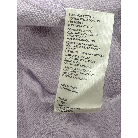 FREE PEOPLE Melody Crochet Swit Lilac Oversized Sweatshirt Small Boho Cozycore - Picture 10 of 13